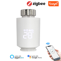 TRV06 Tuya Smart Zigbee3.0 Thermostaat Radiatorknop Aandrijving Slimme TRV Programmeerbare Temperatuurregelaar Spraakbed