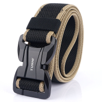 TUSHI 125cm herenmode Nylon heupgordels met automatische magnetische gesp Quick Unlock Tactical Belt lange riem