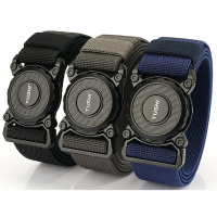 TUSHI 2023 Heet Verkoop Mannen Riem 125cm * 3.8Cm Elastische Polyester Tailleband Nieuwe Ontwerp Metalen Snelsluiting ta