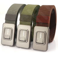 TUSHI aluminiumlegering met snelsluiting, insteekbare gesp, elastische riemen voor mannen, duurzame tactische riem, cowb