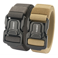 TUSHI Metaalen snelkoppelingsgesp Tactische riem Ademende elastische riem Voor mannen Cowboy Outdoor Stretch Jacht Taill