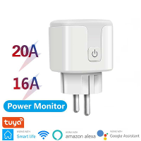 Tuya 16/20A Slimme WiFi Schakelaar EU Stekker Intelligente Stroommeter Voice Control Timing Outlet Socket Ondersteunt Al