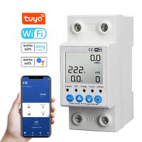 Tuya WiFi 63A Slimme Lekkagebeveiligingsschakelaar Huidige Spanningsbewaking Circuit Breaker Timer Power Meter APP Contr