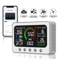 Tuya WIFI Slimme CO2 Meter TVOC PM2.5 PM1.0 Temperatuur en Luchtvochtigheid Infrarood Sensor Luchtkwaliteit Monitor