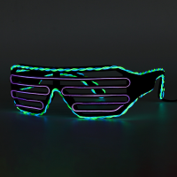 Tweekleurige EL draad Koud LED Glow bril Lichten Goggles Bar Party Shutter Halloween