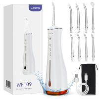 UALANS Waterflosser Monddouche met 5 standen 8 vervangende koppen 300 ml Getimede draadloze waterflosser pick IPX7 Water
