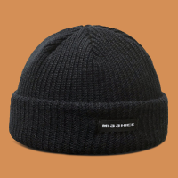 Unisex Acryl Brief Patroon Doek Label Gebreide Cap Hip Hop Winter Warmte Skull Cap Beanie Hat