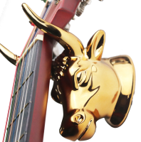 Universele 1 Set Gold Bull Metalen Gitaar Hanger Haak Houder Wall Mount Stand Beugel voor Gitaar Bas Houder