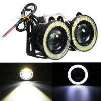 Universele 2.5 Inch COB LED Mistlampen Witte Angel Eyes Halo Ring Dagrijverlichting DRL projectorlamp 30W