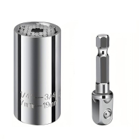 Universele 7 19mm dopsleutel momentsleutelkop boor ratelsleutel huls sleutel Magic Grip multifunctioneel handgereedschap