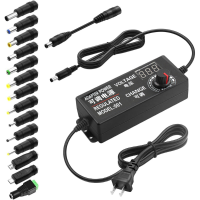 Universele AC naar DC adapter 48W Verstelbare spanning 3 24V 2A met LCD scherm 14 tips Polariteitsomzetter Beste voor hu