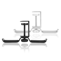 Universele metalen hoofdgemonteerde dubbele oortelefoonhouder Internetcafé Monitor Oortelefoonhanger Desktopvergrendelin