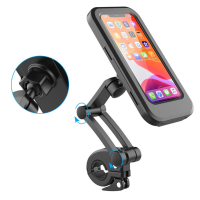 Universele Opvouwbare Motorfiets Telefoon Houder 360 ° Draaibare Waterdichte Fietsstuur Magneet Case Stand Voor 6.7Inch