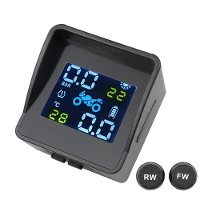 USB Zonne opladen Motorfiets TPMS Motorbandenspanning bandentemperatuur Monitoring Alarm Systeem met 2 Externe Sensoren