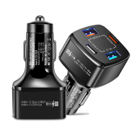 USLION 38W 4 poorts USB PD autolader 2USB A+2USB C PD QC3.0 Snel opladen met blauwe LED voor iPhone 12 13 14 14 Pro voor