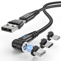 Uslion 5A USB A naar iP/Type C/Micro kabel snel opladen en gegevensoverdracht Koperen kernlijn 1M/2M lang voor iPhone 12