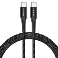 USLION 60W Type C naar Type C kabel PD2.0 Power Delivery QC3.0 Snelladen Gegevensoverdracht Nylon gevlochten kernlijn 0.