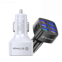 USLION 75W 6 Poorten Autolader Adapter Quick Charge 3.0 Voor iPhone 13 Pro Max Voor Xiaomi 12 Voor Samsung Galaxy S21 5G