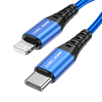 USLION PD20W Type C to iP Cable Fast Charging Data Transmission Copper Core Line 1M/2M Long for iPhone 11 12 13 14 14 Pr