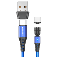 USLION PD60W USB A/Type C naar Type C kabel QC3.0 Snel opladen gegevensoverdracht Nylon gevlochten kernlijn 2M lang voor