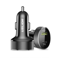 USLION US0120 36W 2 poorts USB PD autoladeradapter 18W Type C PD 18W QC3.0 Snel opladen voor iPhone 12 13 14 14Pro voor