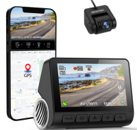 V55/V55+ 4K Dash Cam Auto DVR 2160P GPS ADAS 24H Parkeerondersteuning Achteruitrijcamera Nachtzicht Voice Prompt APP Con