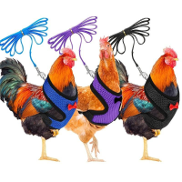 Verstelbaar kippenharnas met riem Ademend harnasvest voor Duck Goose Pet