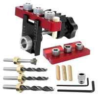 Verstelbare houtbewerking 3 in 1 deuvelmalset Pocket Hole Jig Boorgids Locator Voor Meubel Verbindende Gatperforator Ger