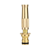 Verstelbare Tuin Messing Spray Waterpistool Slang Nozzle Hogedruk Rechte Koperen Pistool Voor Auto Wassen