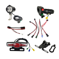 Voorlicht voor elektrische fiets EBKE 180 220LM 12 60V 2,8W, waarschuwingsachterlicht, lichtschakelaar, kabels voor groe