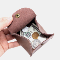 Vrouwen echt leer mini retro munt tas kleine opbergtas oortelefoon tas