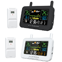 Weerstations Draadloze binnen  en buiten thermometers LCD kleurendisplay Temperatuurvochtigheidsmonitor met buitensensor