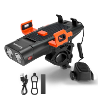 WEST BIKING 5 IN 1 500Lm Heldere Fietskoplamp 3000mAh Batterij Waterdichte 4 Lichtmodi Powerbank Telefoonhouder met 130d