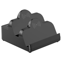WLX F6A 110W 6 poorts USB PD oplader 2USB C+4USB A Snel opladen Desktoplaadstation met dubbele 15W draadloze oplaadbeuge