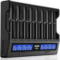 XTAR VC8 21700 18650 Intelligente Batterijlader Type C Snellader Slimme lader LCD Display Li ion IMR Ni MH Ni Cd AA AAA