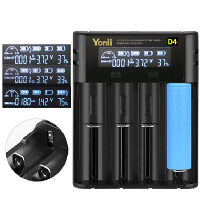 Yonii D4 Vier Slot USB Oplaadbare Lithium Batterijlader Multifunctionele Intelligente Lader voor 18650/26650/21700/AAA B