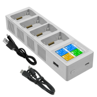 YX 4 in 1 Intelligent Snel Opladen Hub Dual Batterijen Scherm Digitale Display Oplader USB Huishoudster voor DJI MINI 3