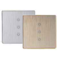 ZB WS011 Tuya ZB EU Standaard 1/2/3 Gang Metalen Frame Smart Switch Afstandsbediening Lichtschakelaar Werken met alexa G