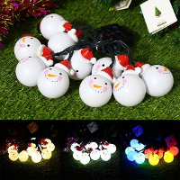 Zonne aangedreven 3.5M 20LEDs Snowman Fairy String Light Outdoor Kerstvakantie Decoratie
