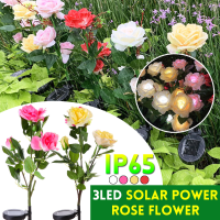 Zonne energie kunstmatige Rose Flower LED gazon licht buiten binnenplaats tuindecoratie