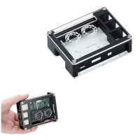 Zwart Acryl Beschermhoes Dual Cooling Fans Voof Raspberry Pi 3B + Board