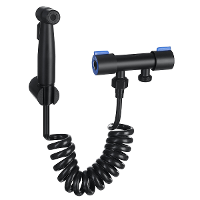 Zwart Bidet spray RVS Toilet Handdouche Intieme Hygiëne Wandzitje Badkamer Set