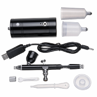 Zwarte Draagbare Oplaadbare Mini Elektrische Kleine Airbrush Luchtpomp Set Markerpen Atmosferische Druk Model Spuitverf