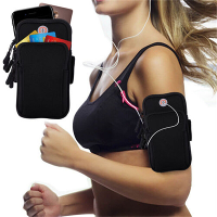 Zwarte grijze arm tas voor hardlopen. Verstelbare hoge capaciteit, lichtgewicht waterdichte sporttas voor fitness en fie