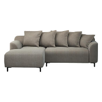 Bank Elsa met chaise longue links   stof Eden   taupe   Leen Bakker
