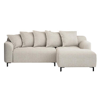 Bank Elsa met chaise longue rechts   stof Eden   beige   Leen Bakker
