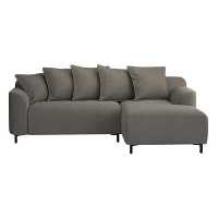Bank Elsa met chaise longue rechts   stof Eden   taupe   Leen Bakker