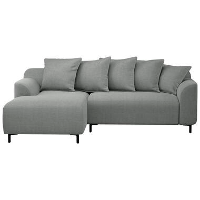 Bank Elsa met chaise longue links   stof Eden   grijs   Leen Bakker