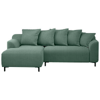 Bank Elsa met chaise longue links   stof Eden   saliegroen   Leen Bakker