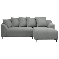 Bank Elsa met chaise longue rechts   stof Eden   grijs   Leen Bakker